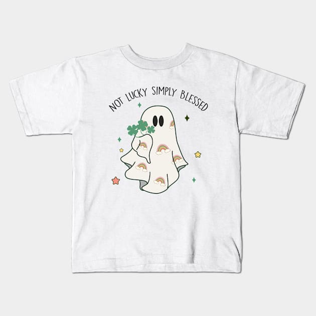 Not Lucky Simply Blessed Kids T-Shirt by Nessanya